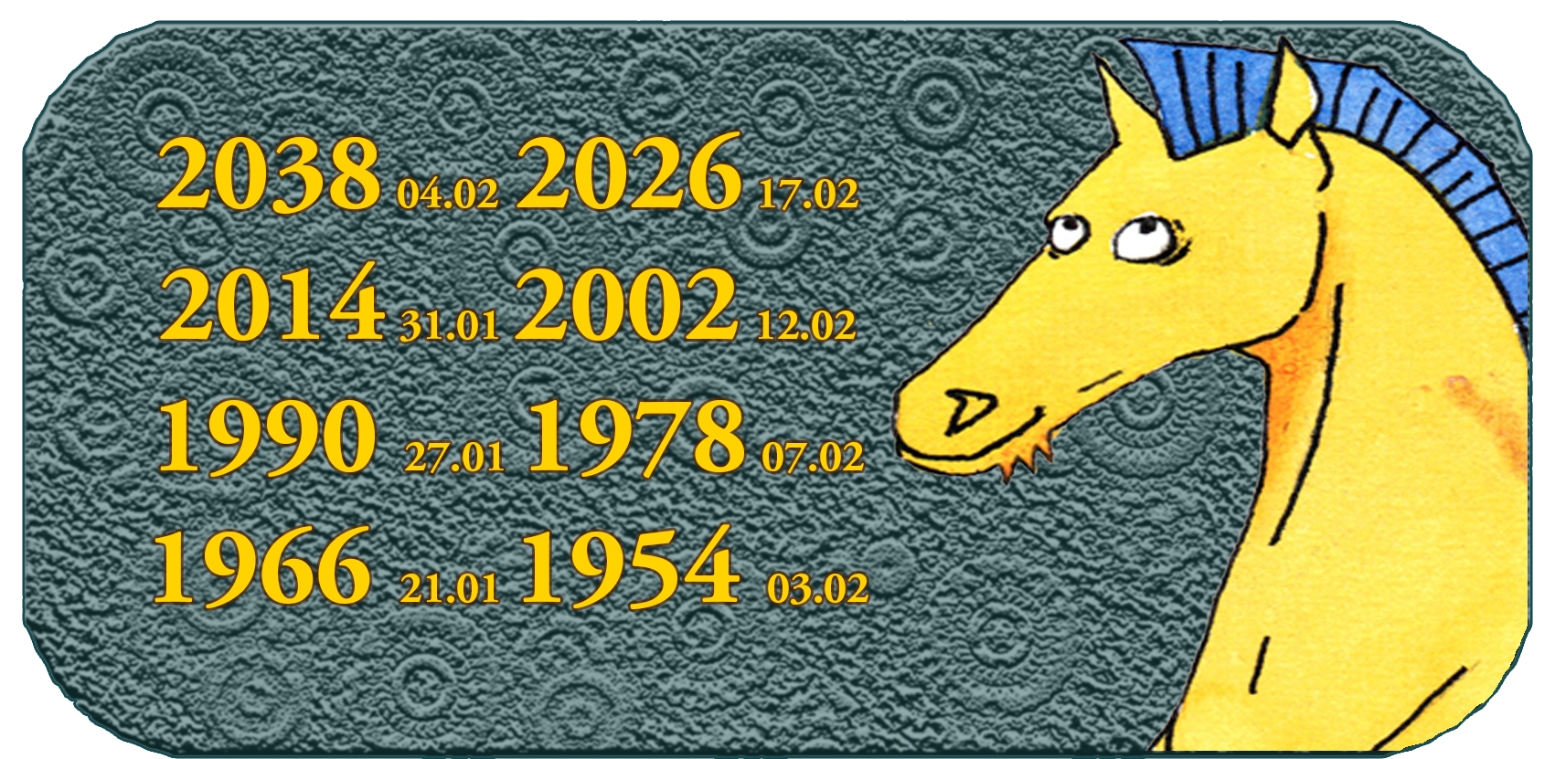 Kinesiska zodiakens djurår | De tolv kinesiska djuren | Djur nr. 7 häst